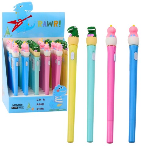 DŁUGOPIS ŚWIECĄCY DINOZAUR W JAJKU NIEBIESKI TUSZ 0.7MM MIx