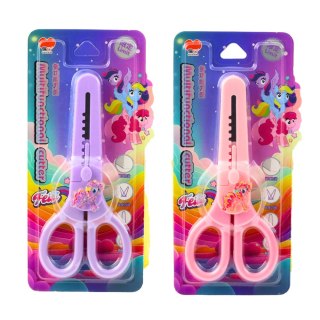 NOŻYCZKI DZIECIĘCE Z OSŁONKĄ OZDOBNY KONIK MIx 14CM