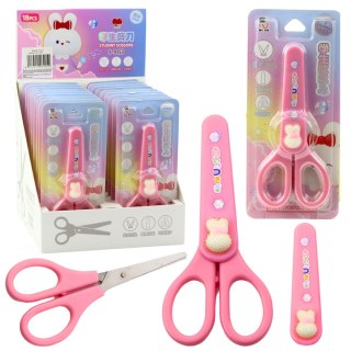 NOŻYCZKI SZKOLNE Z OSŁONKĄ OZDOBNY BIAŁY ZAJĄCZEK 14CM