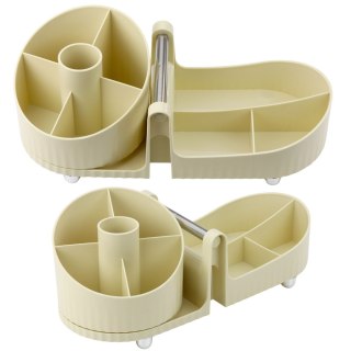 ORGANIZER NA KOSMETYKI AKCESORIA BIUROWE UCHWYT BEŻOWY