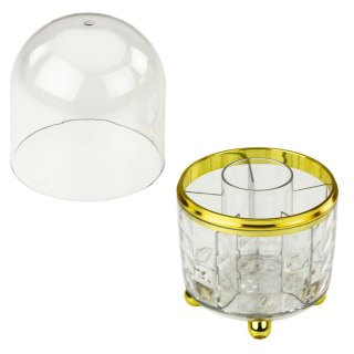 ORGANIZER NA PĘDZLE I KOSMETYKI OBROTOWY 360° Z OSŁONĄ PRZEŹROCZYSTY