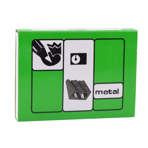 TEMPERÓWKA STRUGACZKA METALOWA PODWÓJNA DO GRUBYCH I CIENKICH KREDEK