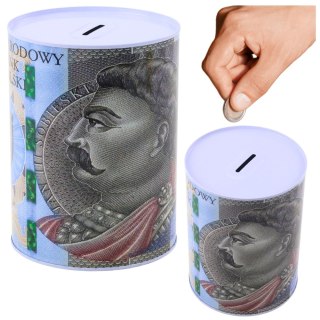 SKARBONKA METALOWA PUSZKA BANKNOT 500 ZŁOTYCH 16x12CM