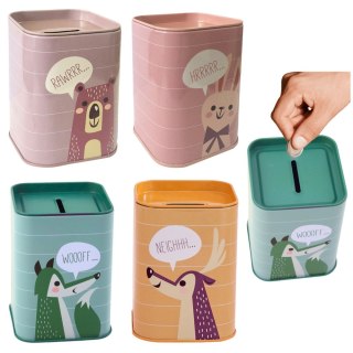 SKARBONKA ZWIERZĄTKO METALOWA NAUKA OSZCZĘDZANIA 11x8CM