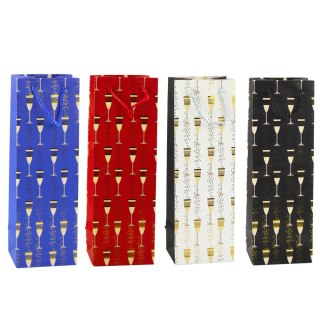 TORBA PREZENTOWA NA BUTELKĘ MOTYW KIELISZKÓW 36 x 12 x 10 CM