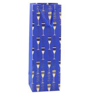 TORBA PREZENTOWA NA BUTELKĘ MOTYW KIELISZKÓW 36 x 12 x 10 CM