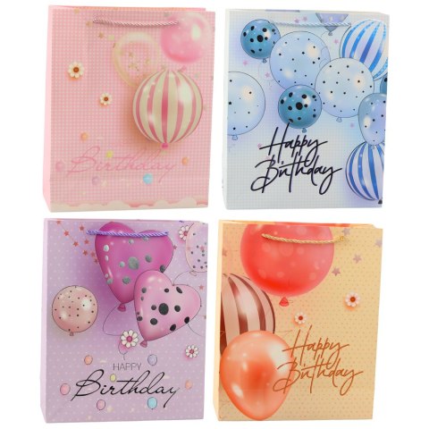 TORBA PREZENTOWA URODZINOWA BALONY HAPPY BIRTHDAY 32 x 26 x 12 CM