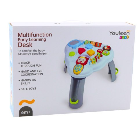 INTERAKTYWNY STOLIK EDUKACYJNY TRÓJKĄTNY TELEFON ŚWIATŁA DŹWIĘKI