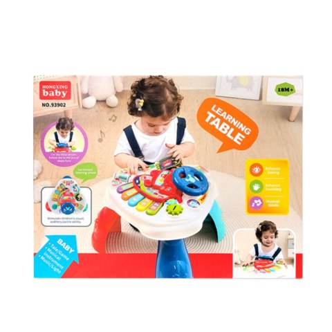 INTERAKTYWNY STOLIK EDUKACYJNY Z KIEROWNICĄ TRÓJKĄTNY KOLOROWY