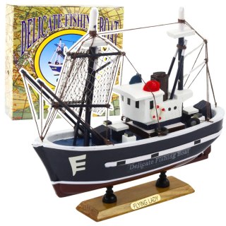 MODEL KOLEKCJONERSKI DEKORACYJNY STATEK KUTER RYBACKI FLYING LADY 24x23CM