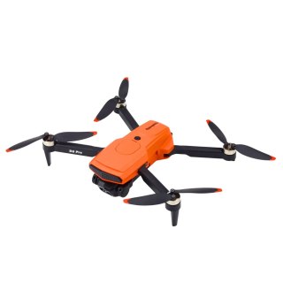 DRON D6 PRO PODWÓJNA KAMERA HD ŚWIATŁA LED POMARAŃCZOWY