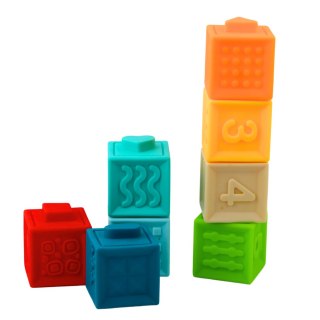 GUMOWE KLOCKI SENSORYCZNE EDUKACYJNE DLA MALUCHA LICZBY ZWIERZĘTA WZORY 8EL