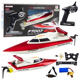 ŁÓDŹ MOTORÓWKA VITALITY FT007 ZDALNIE STEROWANA RC 1:16 BIAŁO CZERWONA