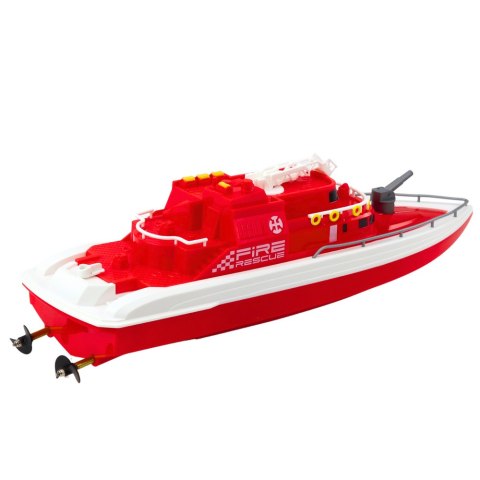 ŁÓDŹ MOTORÓWKA ZDALNIE STEROWANA RC 1:28 RATUNKOWA CZERWONA