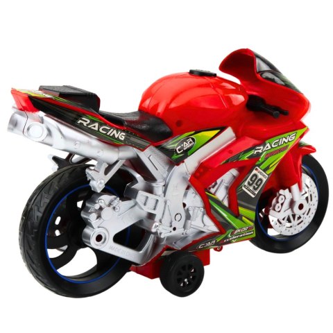 MOTOR WYŚCIGOWY ŚCIGACZ NAPĘD ŚWIATŁA DŹWIĘKI CZERWONY