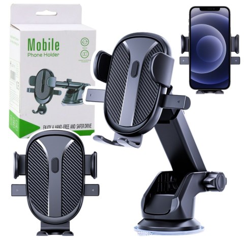 MOCNY UCHWYT SAMOCHODOWY NA SZYBĘ KOKPIT KRATKI CZARNY