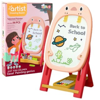 TABLICA MAGNETYCZNA DWUSTRONNA PINGWIN ZESTAW GIER AKCESORIA 56EL RÓŻOWA