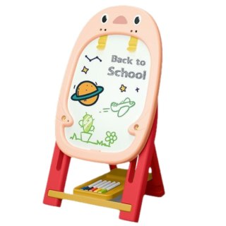 TABLICA MAGNETYCZNA DWUSTRONNA PINGWIN ZESTAW GIER AKCESORIA 56EL RÓŻOWA