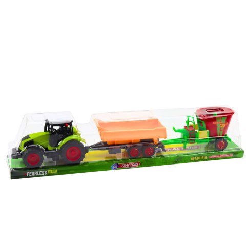 ZESTAW TRAKTOR ROLNICZY PRZYCZEPA WYWROTKA WÓZ PASZOWY