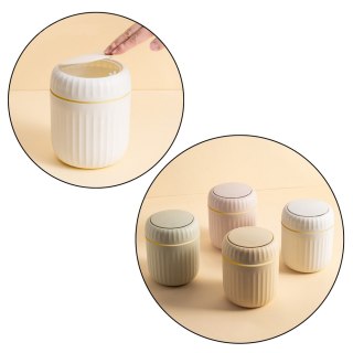 MINI KOSZ NA ŚMIECI OTWIERANA POKRYWA UNIWERSALNY ELEGANCKI BEŻOWY