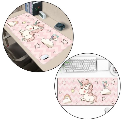 PODKŁADKA NA BIURKO POD KLAWIATURĘ Z JEDNOROŻCEM GUMOWA 80 x 30CM