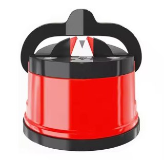 OSTRZAŁKA DO NOŻY I NOŻYCZEK Z PRZYSSAWKĄ DŹWIGNIĄ BLOKUJĄCĄ CZERWONA