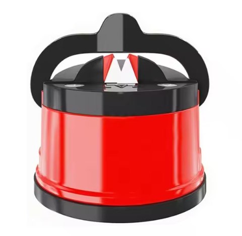 OSTRZAŁKA DO NOŻY I NOŻYCZEK Z PRZYSSAWKĄ DŹWIGNIĄ BLOKUJĄCĄ CZERWONA