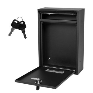 SKRZYNKA POCZTOWA NA LISTY STAL OCYNKOWANA CZARNA 32x21,5x8,5CM