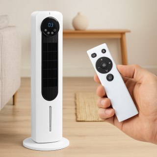 WENTYLATOR KOLUMNOWY WODNY PODŁOGOWY JONIZACJA OSCYLACJA WWYŚWIETLAC PILOT