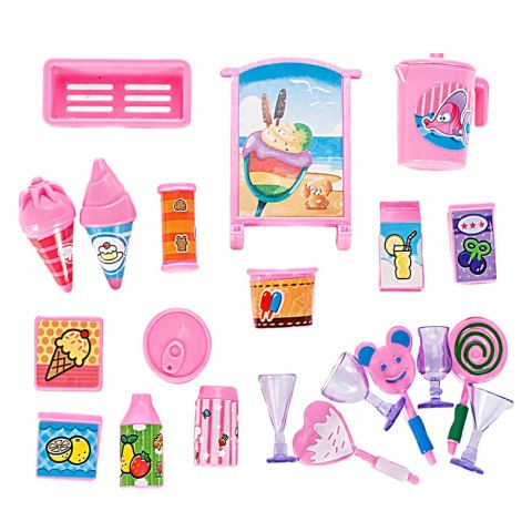 Kamper Lodziarnia Ica Cream Car Dla Lalek Rozkładany Różowy