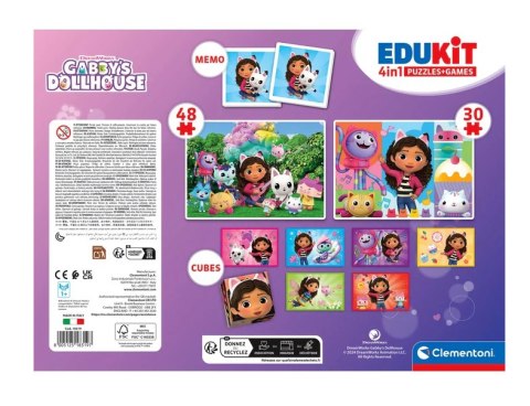 Zestaw Edukacyjny Puzzle Memo Klocki KOCI DOMEK GABI Clementoni 18319