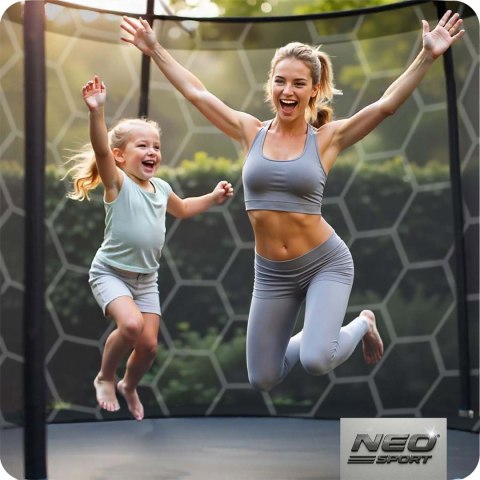 Trampolina ogrodowa 14ft/435cm z siatką wewnętrzną i drabinką Neo-Sport