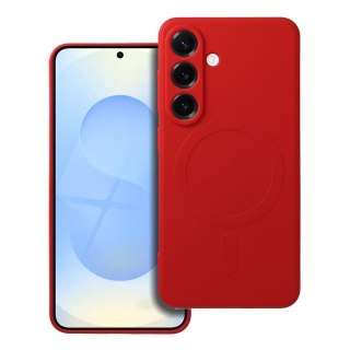 Futerał SILICONE MAG COVER kompatybilny z MagSafe do SAMSUNG S25 czerwony