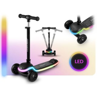 Hulajnoga trójkołowa dla dzieci balansowa LED Ricokids Leddi - czarna