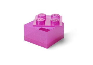 LEGO(R) pojemnik klocek czwórka transparentny różowy