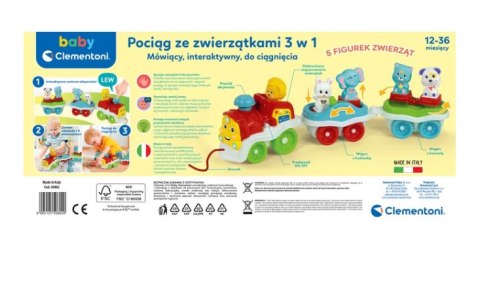 INTERAKTYWNY POCIĄG ZE ZWIERZĄTKAMI 3W1 JĘZYK POLSKI CLEMENTONI 50802
