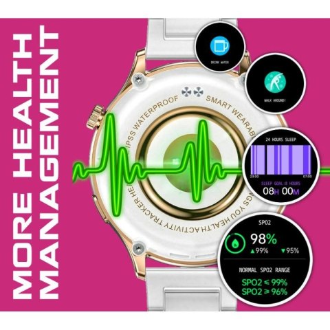 Smartwatch Damski Rubicon RNCF02-2 Złoty + Pasek Różowy N/A