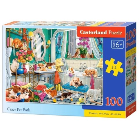 Puzzle 100 crazy pet bath CASTOR