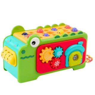 KOSTKA EDUKACYJNA SENSORYCZNA CYMBAŁKI LABIRYNT KROKODYLEK