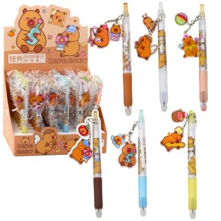 DŁUGOPIS ŻELOWY KAPIBARA BRELOK NIEBIESKI TUSZ 14,5CM MIx