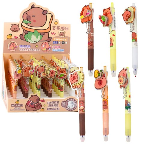 DŁUGOPIS ŻELOWY KAPIBARA Z OBROTOWYM ELEMENTEM NIEBIESKI TUSZ 14,5CM MIx