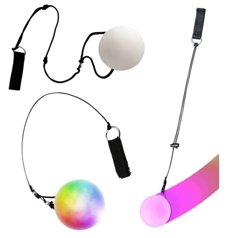 KULA DO ŻONGLOWANIA ŚWIATŁOWODOWA LEDOWA LED 2 KOLOROWA