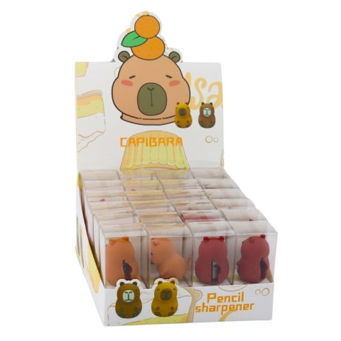 STRUGACZKA DO KREDEK OŁÓWKÓW CIENKICH SZKOLNA BIUROWA KAPIBARA BRĄZOWA