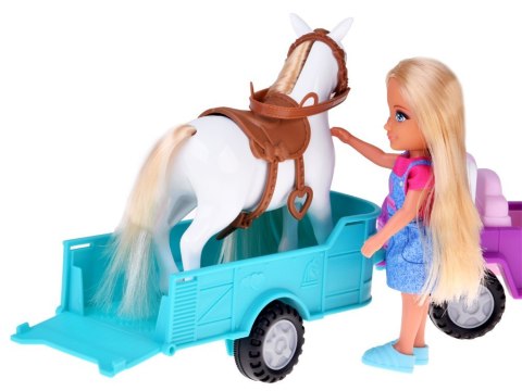 ANKIKI ZESTAW LALKA FARMERKA Z KONIEM, AUTKIEM I PRZYCZEPĄ ZA5881
