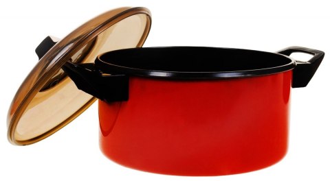 CZERWONY ZESTAW KUCHARZA DLA DZIECI 3+ GARNKI + PRZYBORY KUCHENNE + ATRAPY JEDZENIA 22 EL.