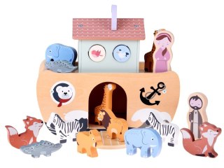 DREWNIANA ARKA NOEGO + FIGURKI ZWIERZĄT EDUKACYJNA ZABAWKA SORTER ZA5931