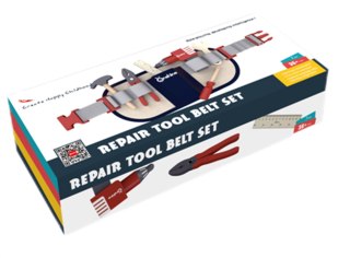 DREWNIANA NARZĘDZIA Z PASEM DLA DZIECI 3+ ZESTAW MAŁEGO MAJSTERKOWICZA + PAS NARZĘDZIOWY