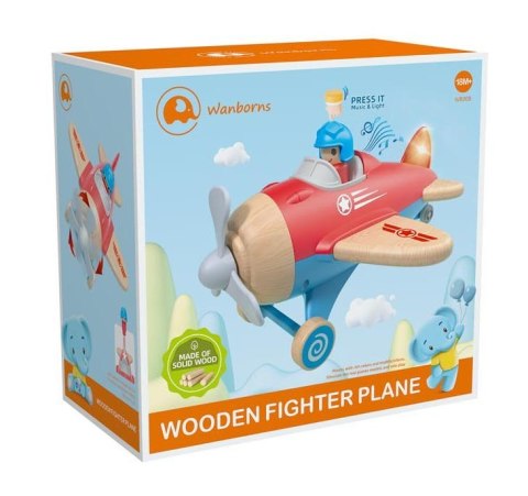 DREWNIANY SAMOLOT NIEBIESKI