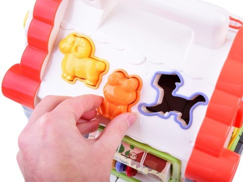 INTERAKTYWNY DOMEK KOSTKA EDUKACYJNA SORTER KLOCKI ZWIERZĄTKA ZA3518