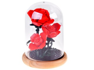 KLOCKI KONSTRUKCYJNE PODŚWIETLANA RÓŻA POD KOPUŁĄ - KWIATY 219-ELE ZA5901